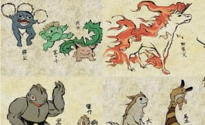 pokemones dibujados al estilo japonés antiguo
